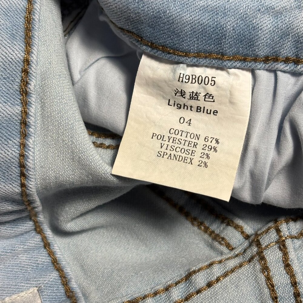 ETTELO Light Blue High Rise Straight Leg Jeans (04) - Picture 6 of 11